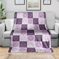 Lavender Manta Ray Hawaiian Quilt Motif Blanket