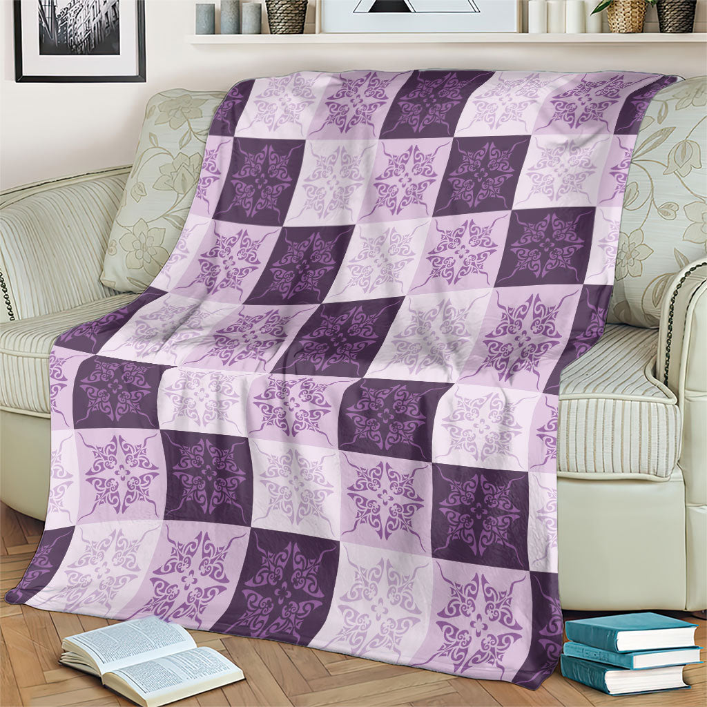 Lavender Manta Ray Hawaiian Quilt Motif Blanket