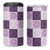 Lavender Manta Ray Hawaiian Quilt Motif 4 in 1 Can Cooler Tumbler