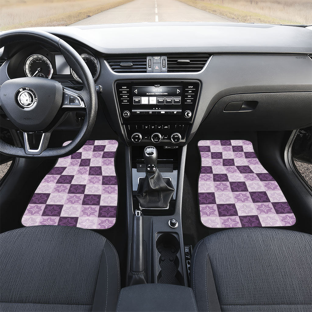Lavender Manta Ray Hawaiian Quilt Motif Car Mats