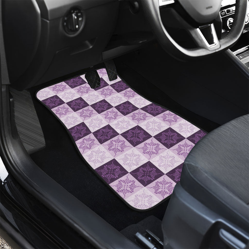Lavender Manta Ray Hawaiian Quilt Motif Car Mats