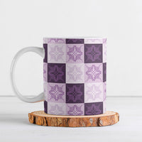 Lavender Manta Ray Hawaiian Quilt Motif Ceramic Mug