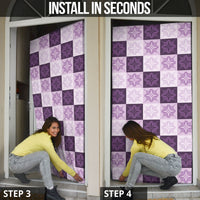 Lavender Manta Ray Hawaiian Quilt Motif Door Cover
