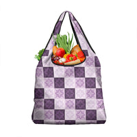 Lavender Manta Ray Hawaiian Quilt Motif Grocery Bag