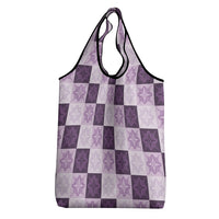 Lavender Manta Ray Hawaiian Quilt Motif Grocery Bag