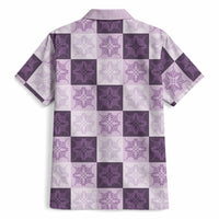 Lavender Manta Ray Hawaiian Quilt Motif Hawaiian Shirt