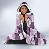 Lavender Manta Ray Hawaiian Quilt Motif Hooded Blanket