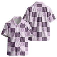 Lavender Manta Ray Hawaiian Quilt Motif Kid Hawaiian Shirt