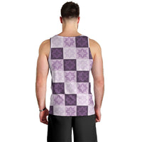 Lavender Manta Ray Hawaiian Quilt Motif Men Tank Top