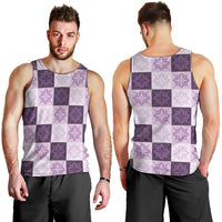 Lavender Manta Ray Hawaiian Quilt Motif Men Tank Top