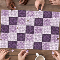 Lavender Manta Ray Hawaiian Quilt Motif Puzzle