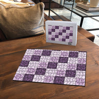 Lavender Manta Ray Hawaiian Quilt Motif Puzzle