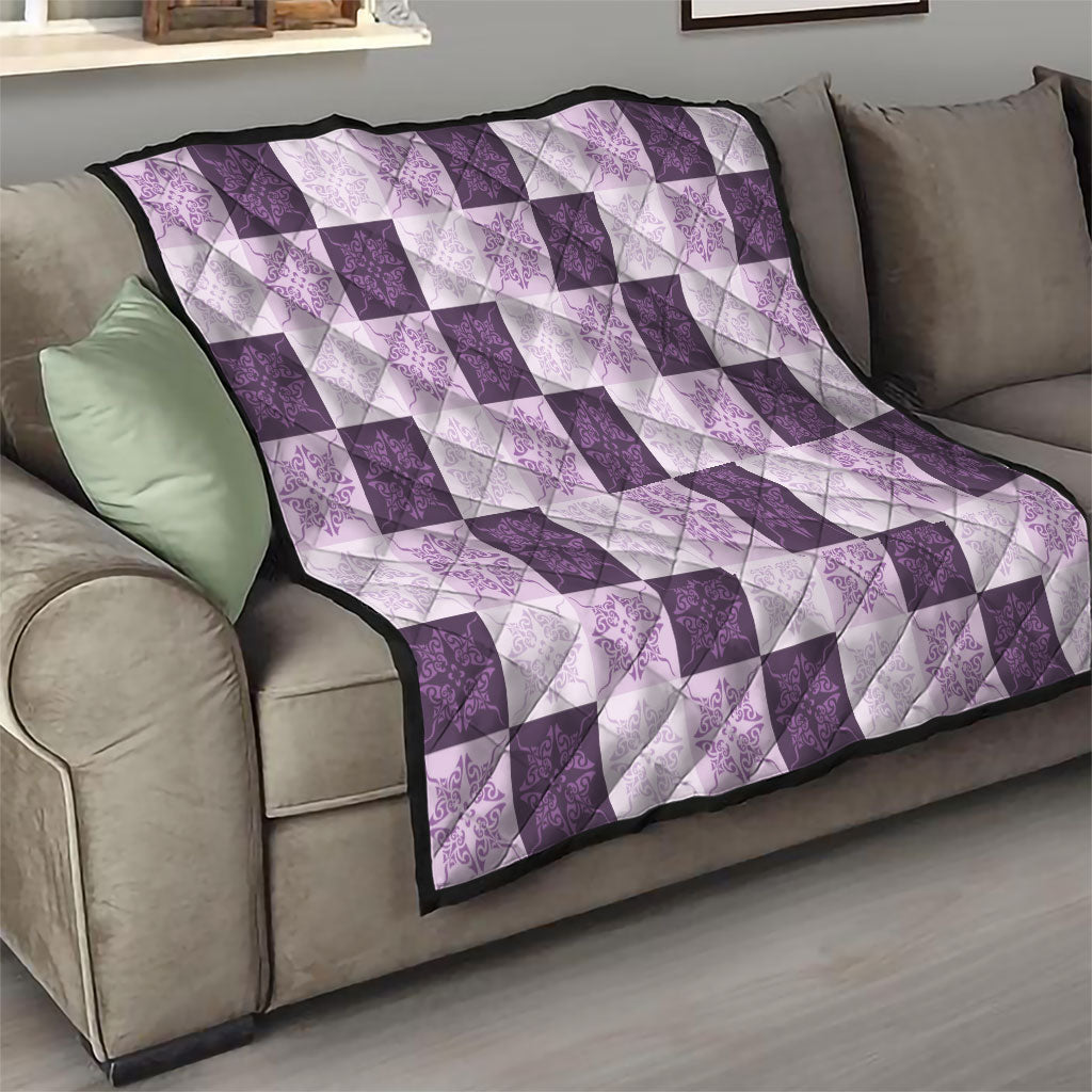 Lavender Manta Ray Hawaiian Quilt Motif Quilt