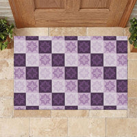 Lavender Manta Ray Hawaiian Quilt Motif Rubber Doormat