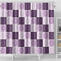 Lavender Manta Ray Hawaiian Quilt Motif Shower Curtain
