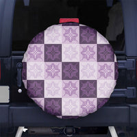 Lavender Manta Ray Hawaiian Quilt Motif Spare Tire Cover