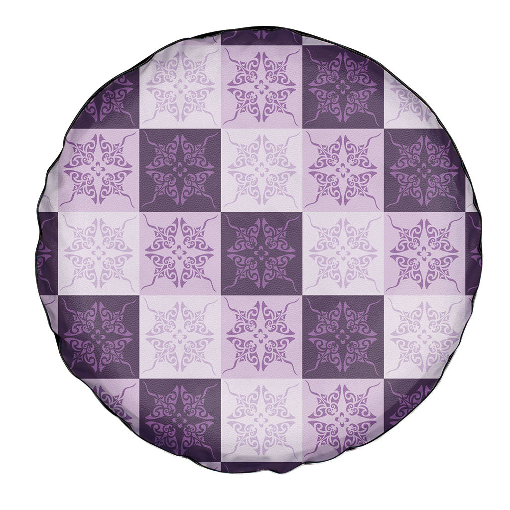 Lavender Manta Ray Hawaiian Quilt Motif Spare Tire Cover