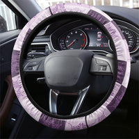 Lavender Manta Ray Hawaiian Quilt Motif Steering Wheel Cover