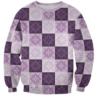 Lavender Manta Ray Hawaiian Quilt Motif Sweatshirt