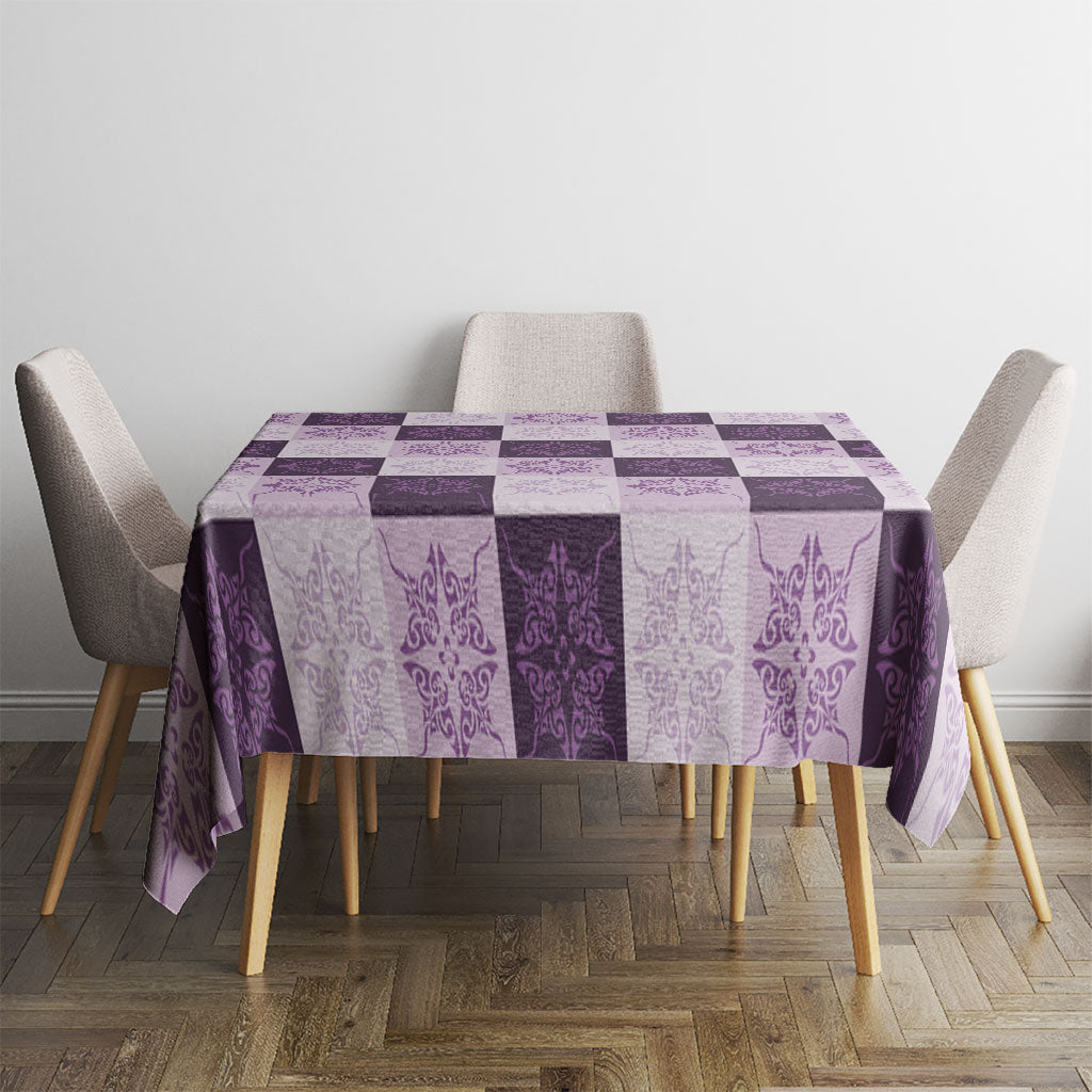 Lavender Manta Ray Hawaiian Quilt Motif Tablecloth