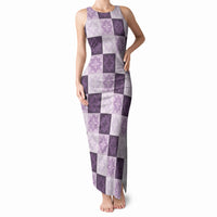 Lavender Manta Ray Hawaiian Quilt Motif Tank Maxi Dress