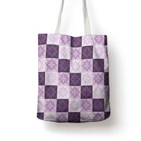 Lavender Manta Ray Hawaiian Quilt Motif Tote Bag