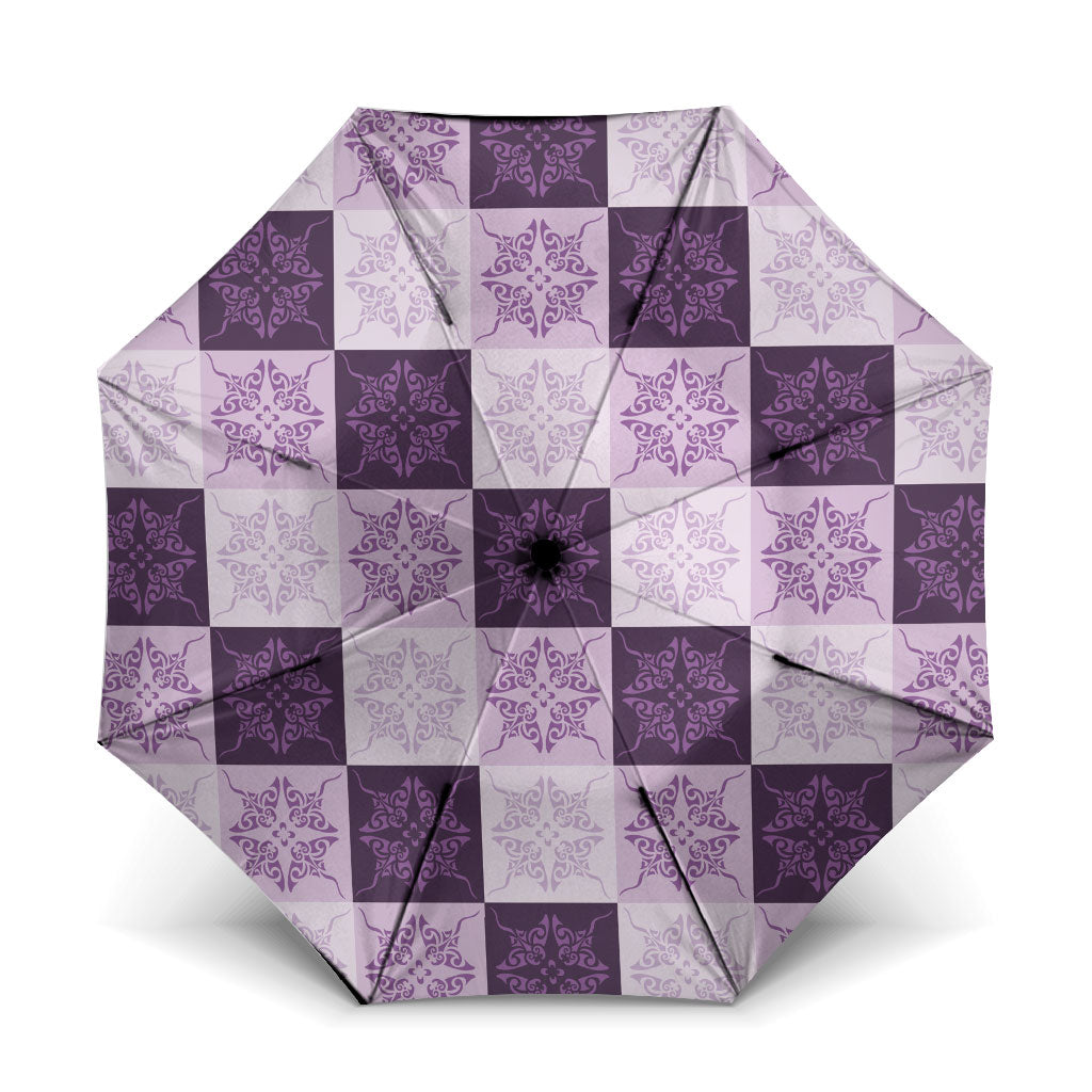 Lavender Manta Ray Hawaiian Quilt Motif Umbrella