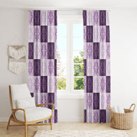 Lavender Manta Ray Hawaiian Quilt Motif Window Curtain