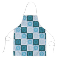 Cyan Manta Ray Hawaiian Quilt Motif Apron