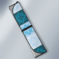 Cyan Manta Ray Hawaiian Quilt Motif Auto Sun Shade