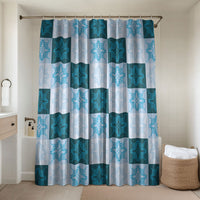 Cyan Manta Ray Hawaiian Quilt Motif Bathroom Set