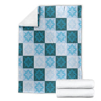 Cyan Manta Ray Hawaiian Quilt Motif Blanket