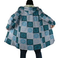 Cyan Manta Ray Hawaiian Quilt Motif Cloak