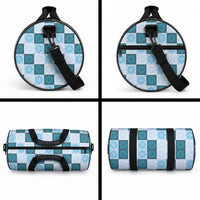 Cyan Manta Ray Hawaiian Quilt Motif Duffle Bag LT05 - Polynesian Pride
