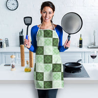 Sage Green Manta Ray Hawaiian Quilt Motif Apron