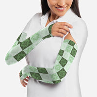 Sage Green Manta Ray Hawaiian Quilt Motif Arm Sleeves