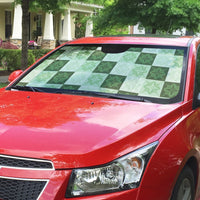 Sage Green Manta Ray Hawaiian Quilt Motif Auto Sun Shade