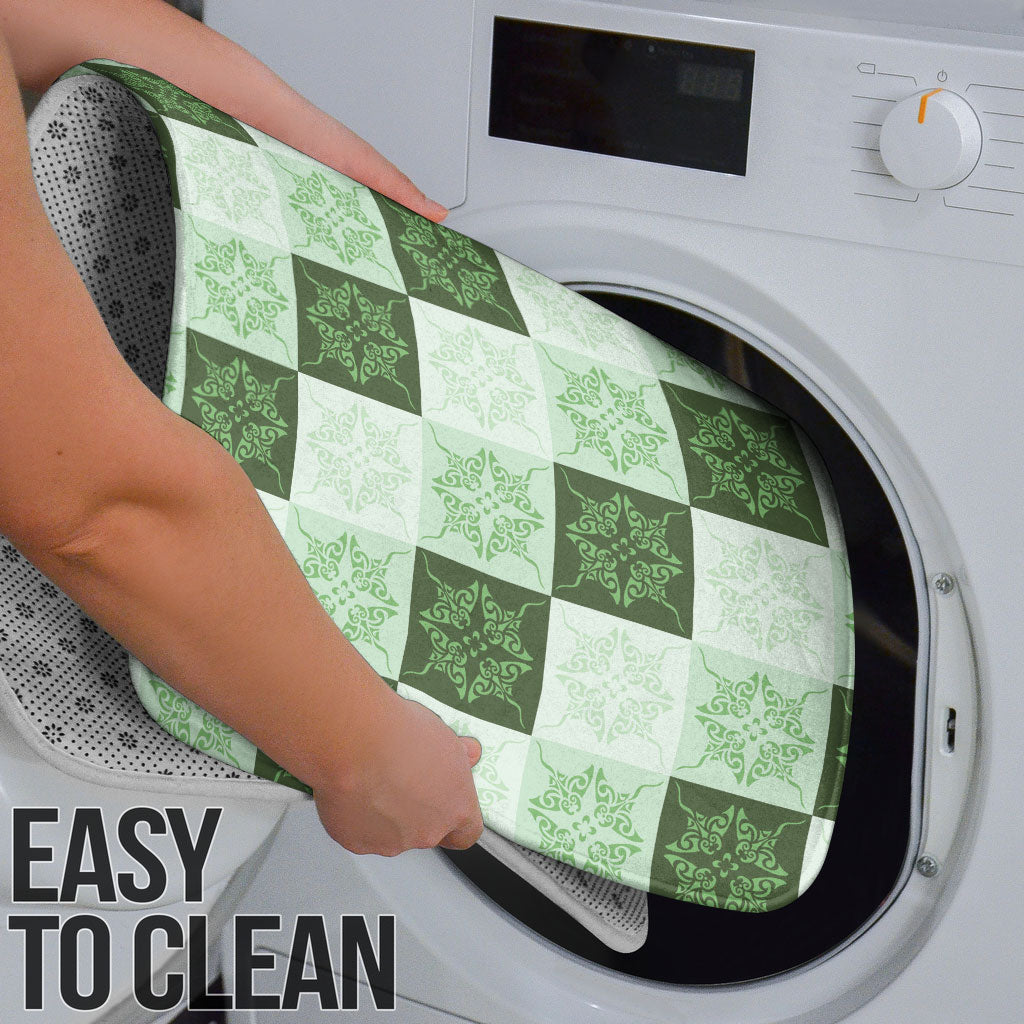 Sage Green Manta Ray Hawaiian Quilt Motif Bathroom Set