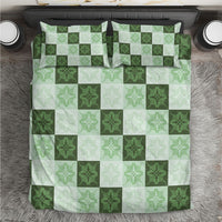 Sage Green Manta Ray Hawaiian Quilt Motif Bedding Set