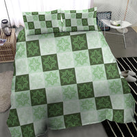 Sage Green Manta Ray Hawaiian Quilt Motif Bedding Set