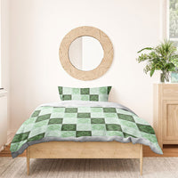 Sage Green Manta Ray Hawaiian Quilt Motif Bedding Set