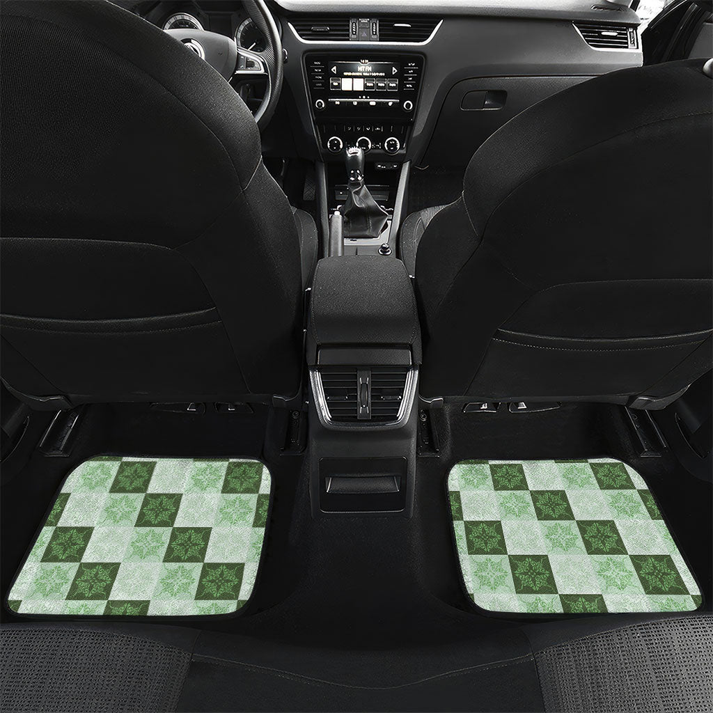 Sage Green Manta Ray Hawaiian Quilt Motif Car Mats