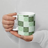 Sage Green Manta Ray Hawaiian Quilt Motif Ceramic Mug