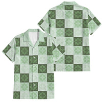 Sage Green Manta Ray Hawaiian Quilt Motif Family Matching Tank Maxi Dress and Hawaiian Shirt