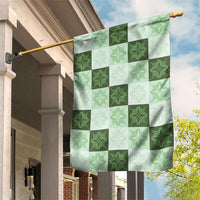 Sage Green Manta Ray Hawaiian Quilt Motif Garden Flag