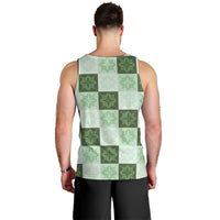 Sage Green Manta Ray Hawaiian Quilt Motif Men Tank Top