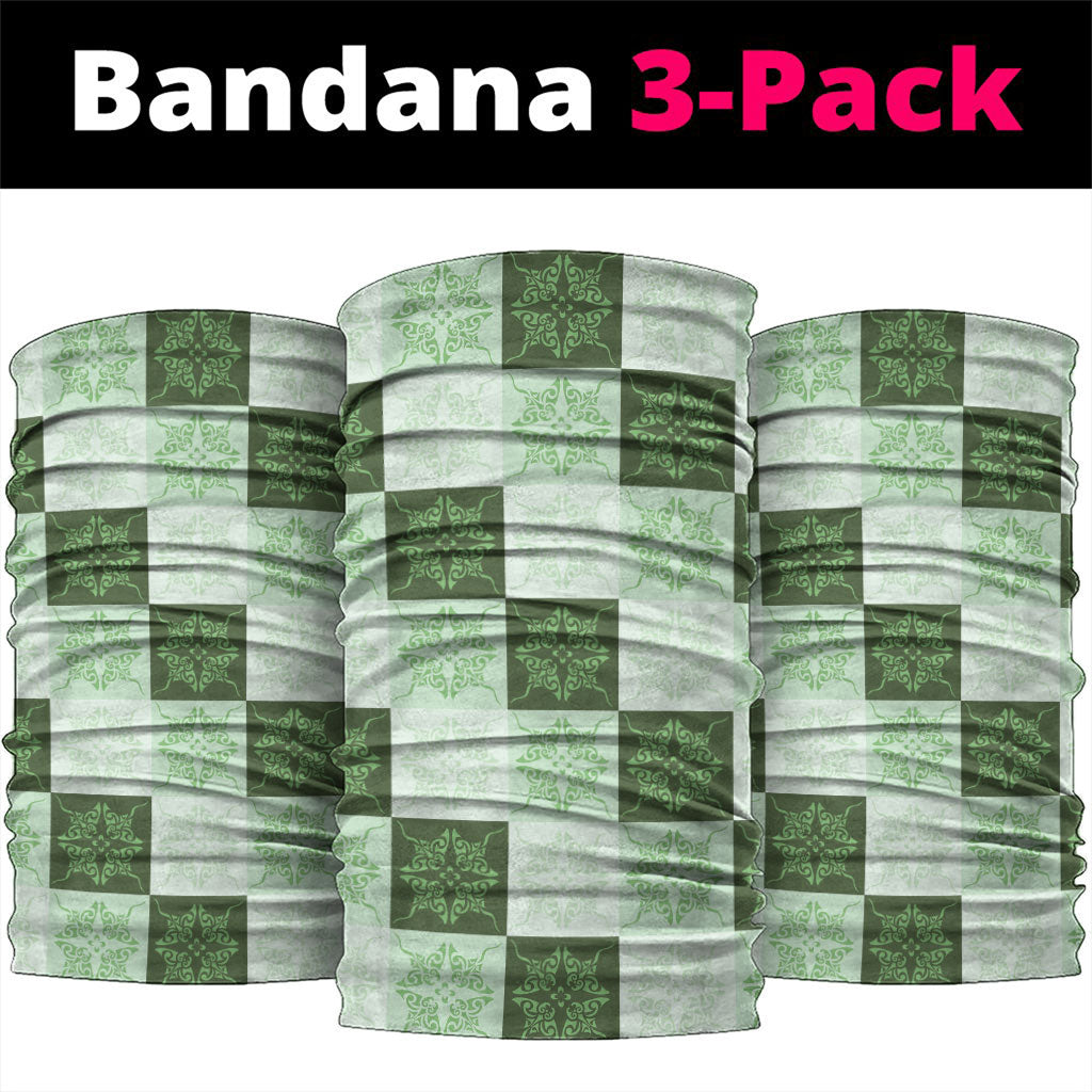 Sage Green Manta Ray Hawaiian Quilt Motif Neck Gaiter