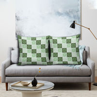 Sage Green Manta Ray Hawaiian Quilt Motif Pillow Cover