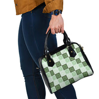 Sage Green Manta Ray Hawaiian Quilt Motif Shoulder Handbag
