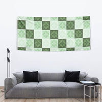 Sage Green Manta Ray Hawaiian Quilt Motif Tapestry